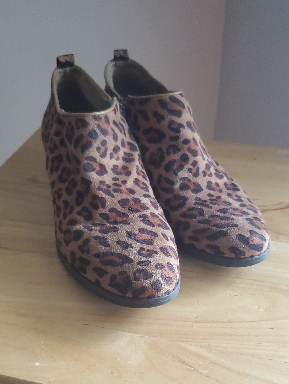 Xappeal Leopard Print Ankle Booties in Brown and Black